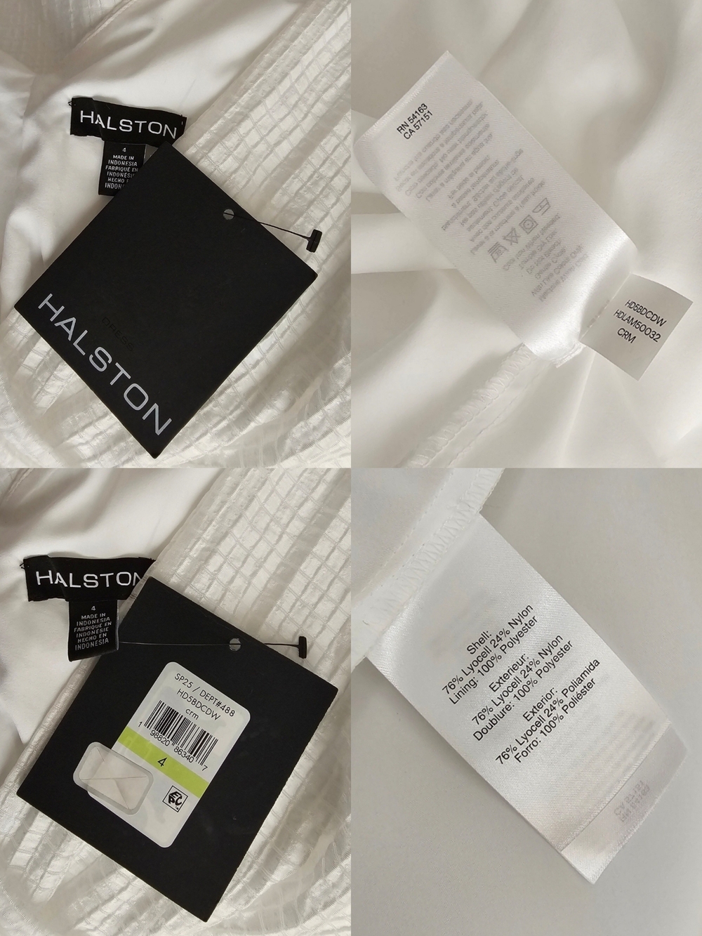 Halston White Sleeveless Seersucker Belted Flare Midi Dress - Picture 14 of 16